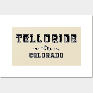 Telluride Colorado Town Lettering with a Mountain Decal Posters and Art